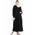 Full neck pleated abaya- Black Full neck pleated abaya- Black